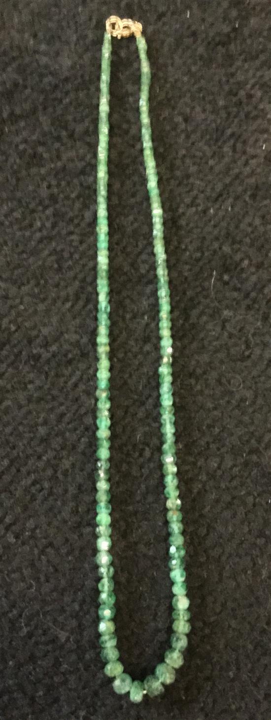 Emerald bead necklace